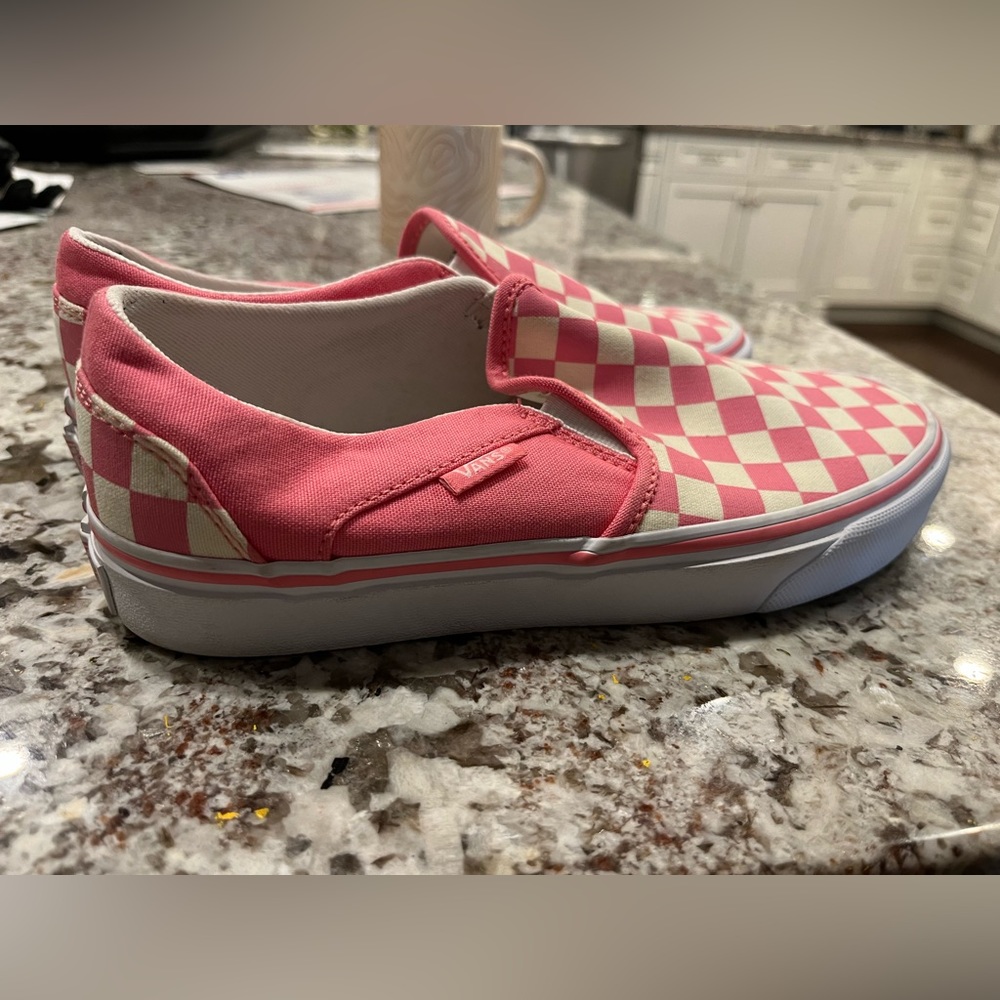 Vans Pink White Checkered Slip On Sneaker